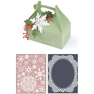 Sizzix Bigz XL/Bonus Textured Impressions By Basic Grey Nordic Holiday Carry Box, Let It Snow Sizzix Cutting & Embossing Dies