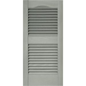 Builders Edge 15 in. x 31 in. Louvered Shutters Pair in #284 Sage 010140031284