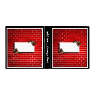 Christmas Tag With Red Brick Background Vinyl Binders