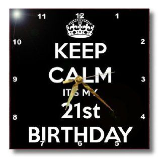 dpp_163842_2 EvaDane   Funny Quotes   Keep calm its my 21st birthday. Happy 21st Birthday. Black.   Wall Clocks   13x13 Wall Clock  