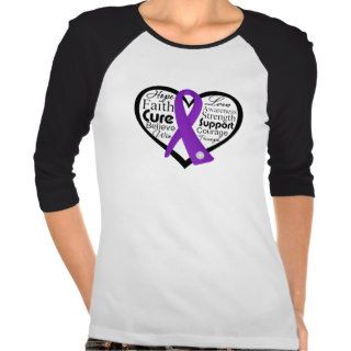 Crohn's Disease Heart Ribbon Collage T shirts