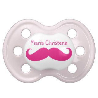 Gentlemens Handlebar Mustache Pacifier (Pink2)