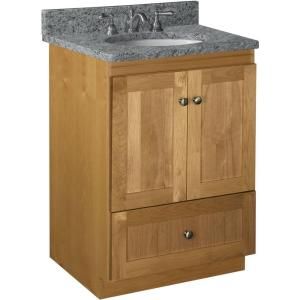 Simplicity by Strasser Shaker 24 in. W x 21 in. D x 34.5 in. H Door Style Vanity Cabinet Only in Natural Alder 01.165.2
