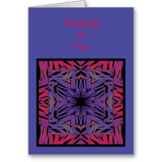 Red Blue Abstract Thinking of You Card Template