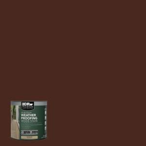 BEHR Premium 8 oz. #SC117 Russet Solid Color Weatherproofing Wood Stain Sample 501316