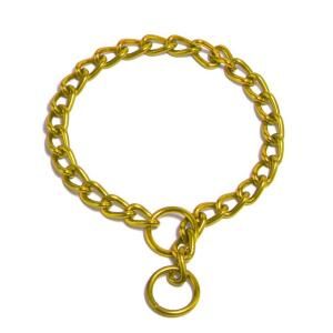 Platinum Pets 16 in. x 2.5 mm Coated Steel Chain Training Collar in Gold C1625MMGLD