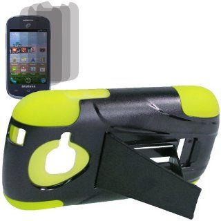BW Armor Video Stand Protector Hard Shield Snap On Case for Net 10, Tracfone, Straight Talk Samsung Galaxy Centura S738C x2 Fitted Screen Protector  Neon Green Cell Phones & Accessories