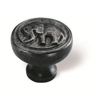 Siro Design 100 158 Impala H135 48mm Knob Elephant In Antique Silver   Cabinet And Furniture Knobs  