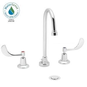 Speakman Commander 8 in. Widespread 2 Handle Bathroom Faucet in Polished Chrome with 1 1/4 in. Brass Pop Up Drain DISCONTINUED SC 3014