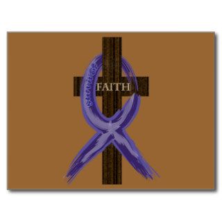 Dark Blue "Painted" Colon Cancer Ribbon Post Card