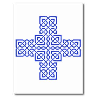 Celtic Cross 6 Blue Postcard