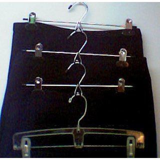 Whitmor 6021 181 Ebony Chrome Add On Skirt/Slack Hanger, Set of 3   Pants Hangers