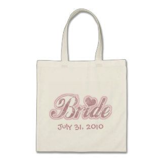 Cursive Bride Pink Tote Bag