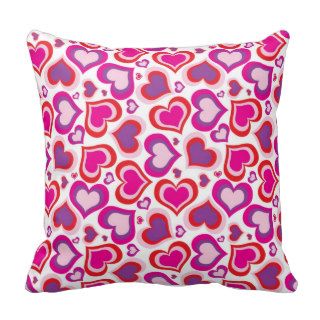 Valentines Day Hearts Pattern Throw Pillow