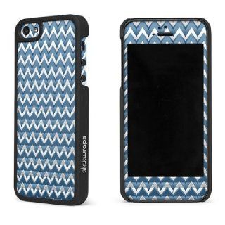 Slickwraps Designer Series the Case for iPhone 5 & 5s   Chevron Blue   Carrying Case   Retail Packaging   Chevron Blue Cell Phones & Accessories