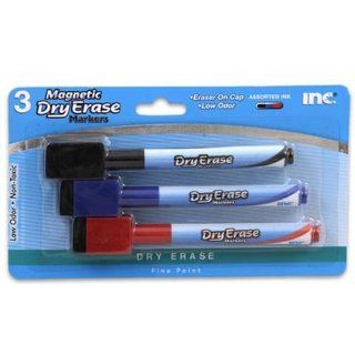 Mini Magnetic Dry Markers, 3 Pack Case Pack 72  Dry Erase Markers 