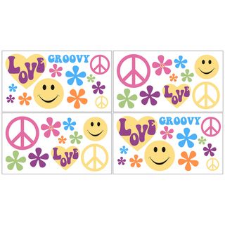 Sweet JoJo Designs Groovy Peace Sign Wall Decal Stickers (Set of 4) Sweet Jojo Designs Wall Decor