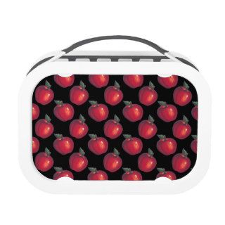 Red  Apples Black Lunch Box