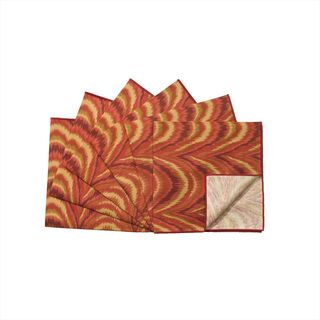 Rose Tree 18 inch Square Flame Napkins (Set of 6) Rose Tree Table Linens