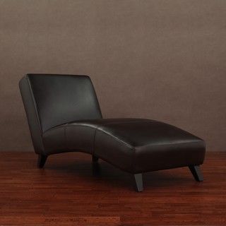 Cleo Dark Brown Leather Chaise Chairs