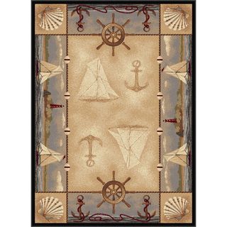 Natural 106582 Lodge Beige Area Rug (5'3 x 7'3) 5x8   6x9 Rugs