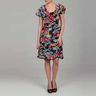 Tiana B. Women's Multi Chiffon Ruffle Wrap Dress Tiana B. Casual Dresses