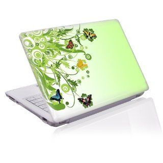 15.4" Taylorhe laptop skin protective decal green flower scene with butterfly Computers & Accessories