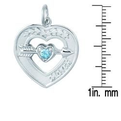 Sterling Silver March Birthstone Created Topaz Heart Necklace Gemstone Necklaces