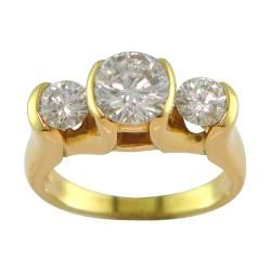 14k White Gold 1 5/8ct TDW Certified Clarity enhanced 3 stone Diamond Ring (D E, SI1 SI2) One of a Kind Rings