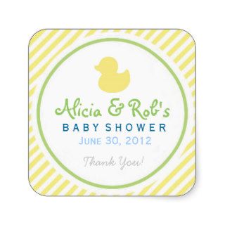 Ducky Baby Shower Yellow and Green Sticker