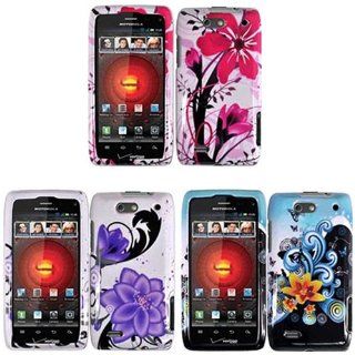 iFase Brand Motorola Droid 4 XT894 Combo Pink Splash Protective Case Faceplate Cover + Violet Lily Protective Case Faceplate Cover + Yellow Lily Protective Case Faceplate Cover for Motorola Droid 4 XT894 Cell Phones & Accessories