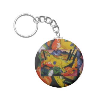 Yellow Cow Franz Marc Abstract Colorful Key Chains