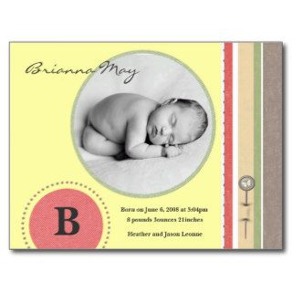 Brianna May Birth Announcement Post Cards