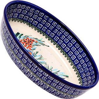 Polish Pottery Ceramika Boleslawiec 1210/169 9 2/3 by 6 7/10 Inch Oval Mirek Baker 2, Royal Blue Patterns, 5 Cups Bake And Serve Sets Kitchen & Dining