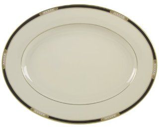 Lenox Hancock 13 Inch Gold Banded Fine China Oval Platter Kitchen & Dining