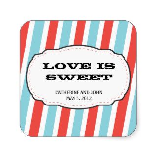 Carnival Themed Wedding Square Stickers