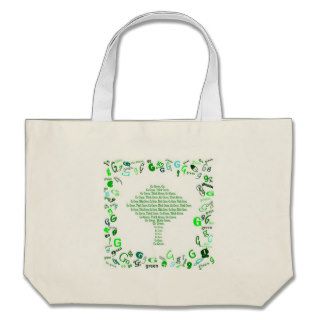 GO GREEN, THINK GREEN Tree in Letter G Tote Bags