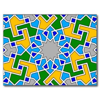 Islamic geometric patterns postcard