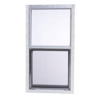 TAFCO WINDOWS Mobile Home Single Hung Aluminum Windows, 14 in. x 27 in. x 1 1/2 in., White, with Single Glass and Screen MHW1528 W