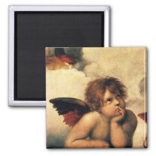 Sistine Madonna Angels by Raphael, Renaissance Art Refrigerator Magnet