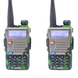 2 Pack BAOFENG UV 5RE PLUS(UV 5RE+) Dual Band VHF/UHF 136 174MHz/400 520MHz Ham Two Way Radio(Camouflage)  Frs Two Way Radios 
