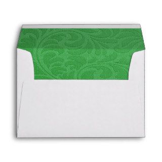 Green Swirl Christmas Greeting Card Envelopes
