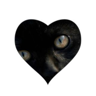 EEK Black Cat Scary Heart Sticker