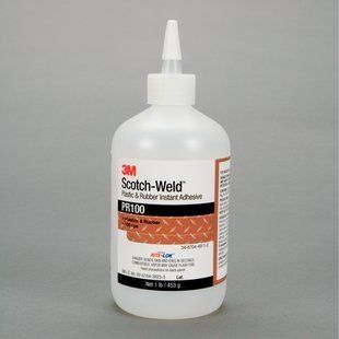 3M Scotch Weld PR100 Cyanoacrylate Adhesive   Clear Liquid 1 lb Bottle   Shear Strength 3100 psi, Tensile Strength 4900 psi   PR100   25213 [PRICE is per BOTTLE]   Hardware Sealers  