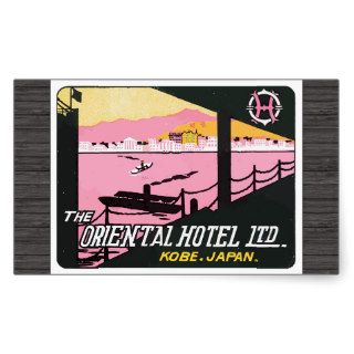 The Oriental Hotel Ltd. Kobe. Japan., Vintage Rectangle Sticker