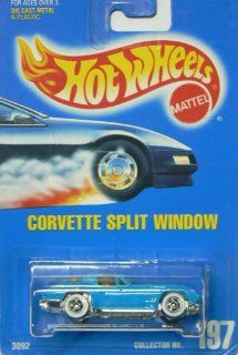 Hot Wheels Corvette Split Window #197 All Blue Card 2 Rivet All Small White Walls Toys & Games