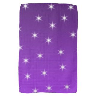 Purple and White Stars, Pattern. Towels