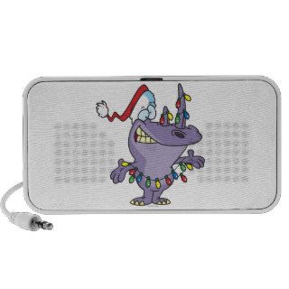 a silly cute christmas santa rhino iPod speakers
