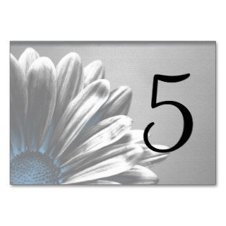 Light Blue Floral Highlights Table Numbers Table Card