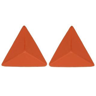 Kate Marie Orange Enamel Pyramid Design Fashion Earrings Kate Marie Fashion Earrings